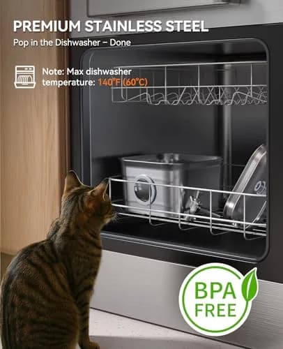 FEELNEEDY Cat Water Fountain Stainless Steel 2.8L | Quiet, Durable & Easy to Clean thumbnail 3