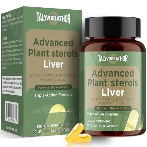 Talyvorlathor Advanced Cholesterol Lowering Supplements | Liquid Capsules for Fast Absorption | Plant Sterols, Policosanol, Bergamot | 90 Softgels thumbnail 1