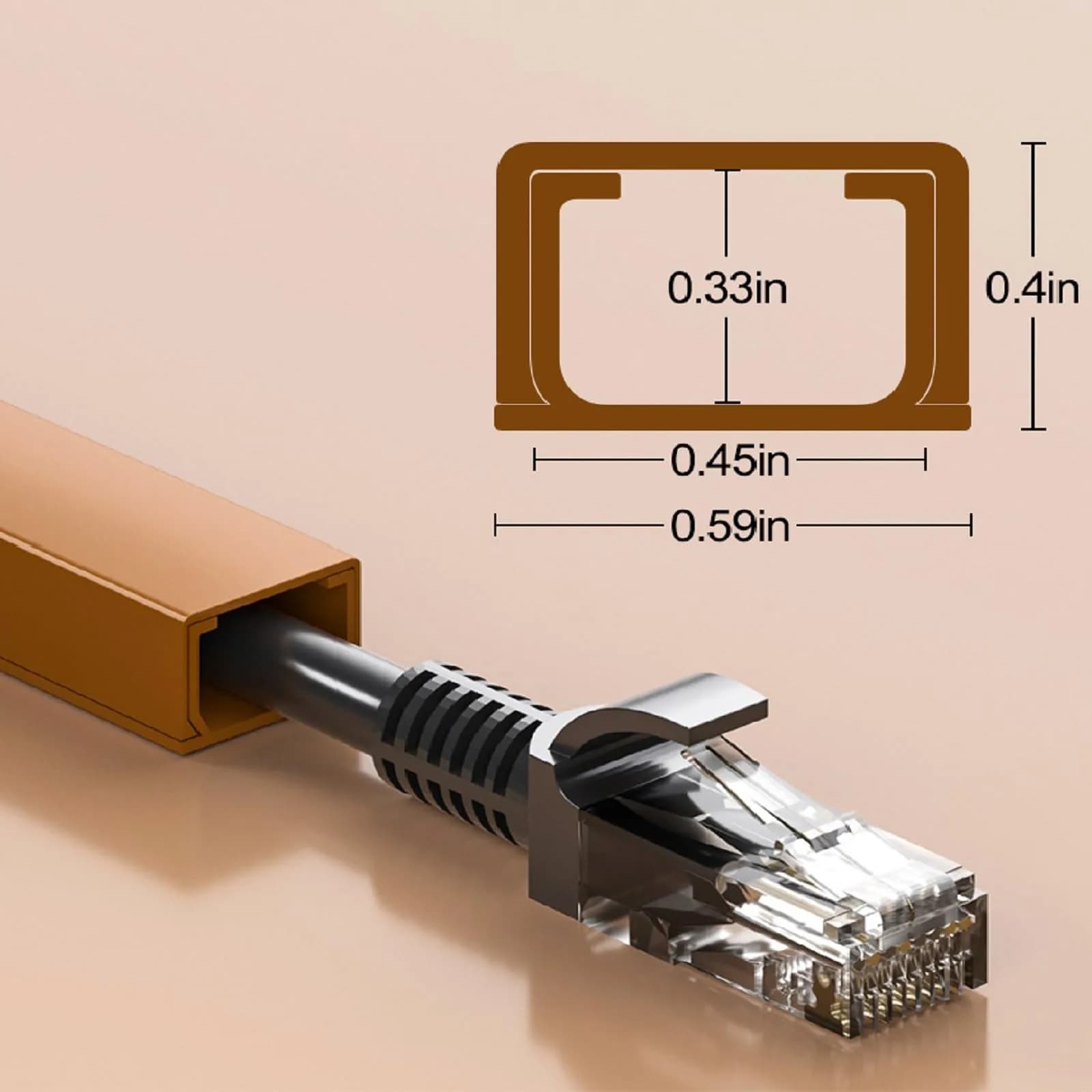 Yecaye Brown Cord Hider Kit 113in | Conceals 1-2 Small Wires for Home & Office - view 2