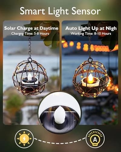 Homemory Solar Tea Lights Outdoor Waterproof, Dusk to Dawn Candles, 12-Pack, 3.8cm (1.5") x 3.8cm (1.58") | Rechargeable Flameless LED Votive Lights thumbnail 2