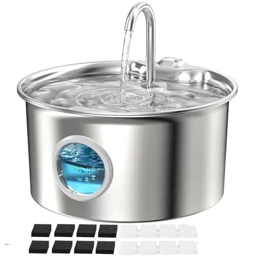 ATMZIQXR Pet Water Fountain Stainless Steel 2.6L | Quiet, Durable & Easy to Maintain thumbnail 1