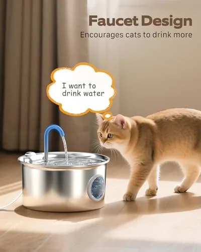 ATMZIQXR Pet Water Fountain Stainless Steel 2.6L | Quiet, Durable & Easy to Maintain thumbnail 5