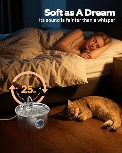ATMZIQXR Pet Water Fountain Stainless Steel 2.6L | Quiet, Durable & Easy to Maintain thumbnail 6