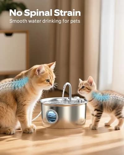 ATMZIQXR Pet Water Fountain Stainless Steel 2.6L | Quiet, Durable & Easy to Maintain thumbnail 8