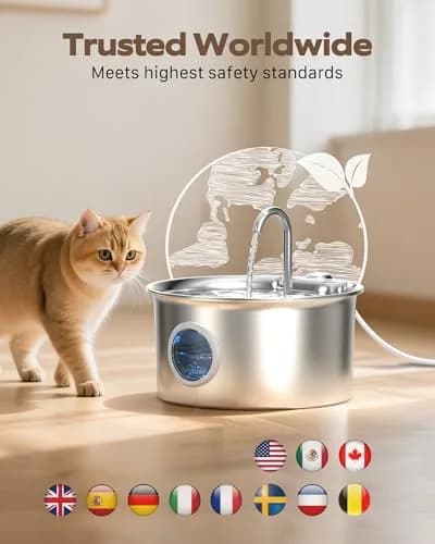 ATMZIQXR Pet Water Fountain Stainless Steel 2.6L | Quiet, Durable & Easy to Maintain thumbnail 9