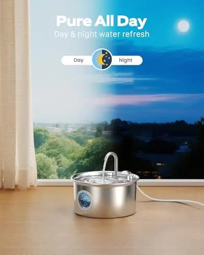 ATMZIQXR Pet Water Fountain Stainless Steel 2.6L | Quiet, Durable & Easy to Maintain thumbnail 3
