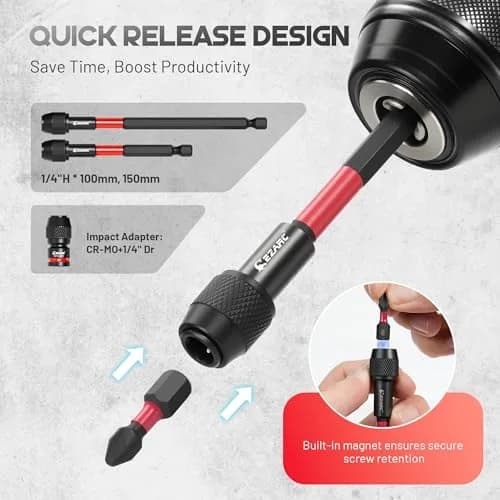 EZARC Impact Socket Adapter Set, 14PCS with Swivel and Angle Attachments | Heavy-Duty Impact-Grade Steel thumbnail 2