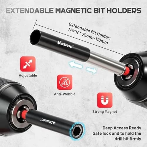 EZARC Impact Socket Adapter Set, 14PCS with Swivel and Angle Attachments | Heavy-Duty Impact-Grade Steel thumbnail 3