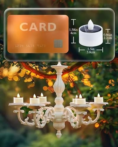 Homemory 16-Pack Solar Tea Lights Outdoor Waterproof, Dusk to Dawn Candles | 1.5" x 1.58" Warm White LED Votive Lights thumbnail 5