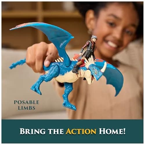 DreamWorks Dragons Deadly Nadder & Astrid Action Figures Viking Rider Duo | 10-inch Dragon & 3-inch Viking for Kids 5-7 thumbnail 6