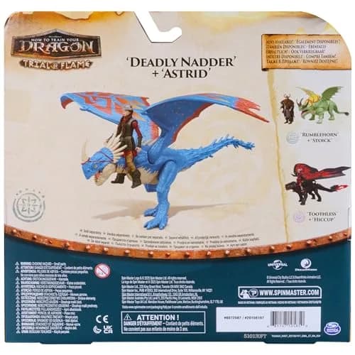 DreamWorks Dragons Deadly Nadder & Astrid Action Figures Viking Rider Duo | 10-inch Dragon & 3-inch Viking for Kids 5-7 thumbnail 7