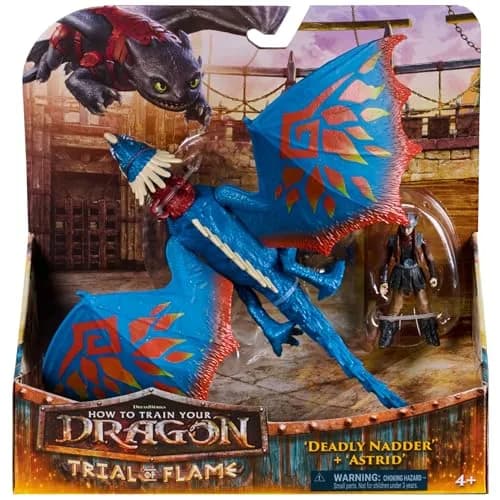 DreamWorks Dragons Deadly Nadder & Astrid Action Figures Viking Rider Duo | 10-inch Dragon & 3-inch Viking for Kids 5-7 thumbnail 2