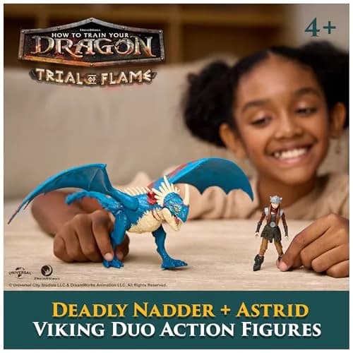 DreamWorks Dragons Deadly Nadder & Astrid Action Figures Viking Rider Duo | 10-inch Dragon & 3-inch Viking for Kids 5-7 thumbnail 3