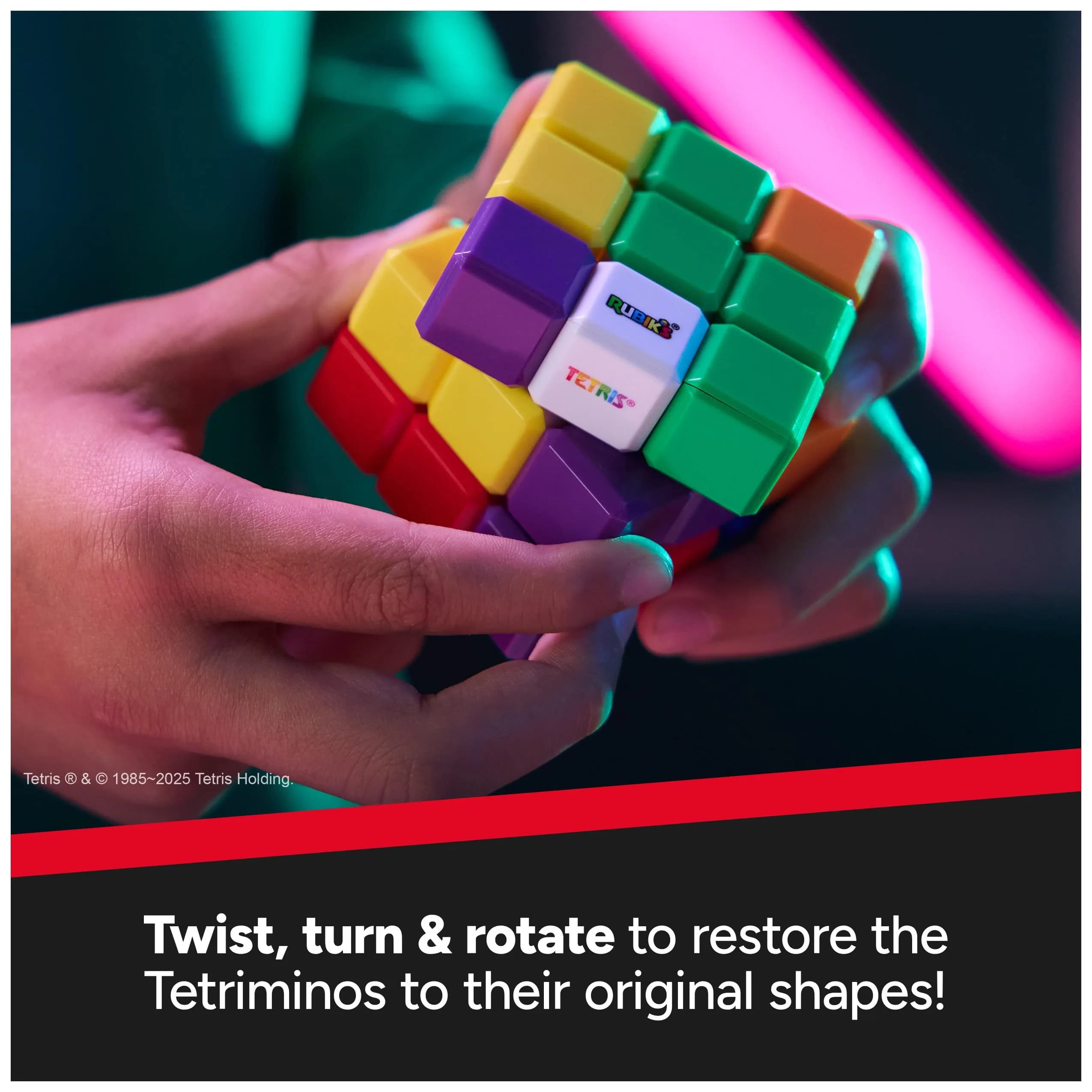 Rubik's Tetris Edition 3x3 Cube Shapeshifting Puzzle Game Brain Teaser | Educational Puzzle for Kids 3-6 - view 5