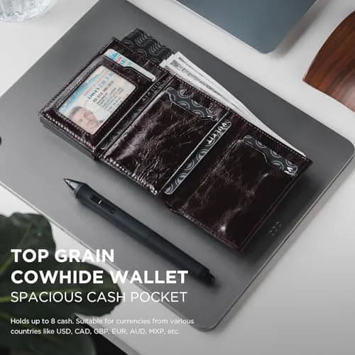 VULKIT Card Holder Wallet with Coin Pocket Magnetic Closure Pop Up Cards for Cash & Credit Cards | RFID/NFC Blocker thumbnail 4