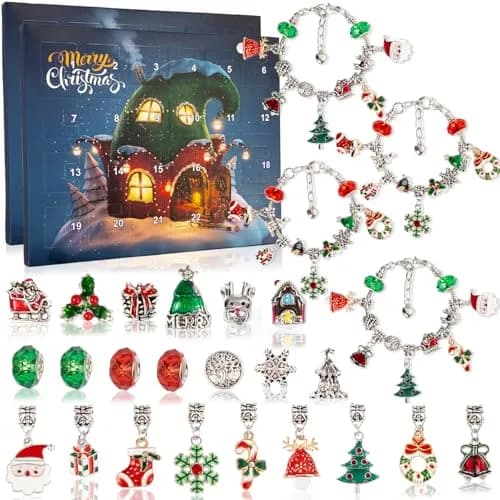OuMuaMua Christmas Advent Calendar Bracelets 2026 | DIY Jewelry Kit for Girls & Teens thumbnail 1