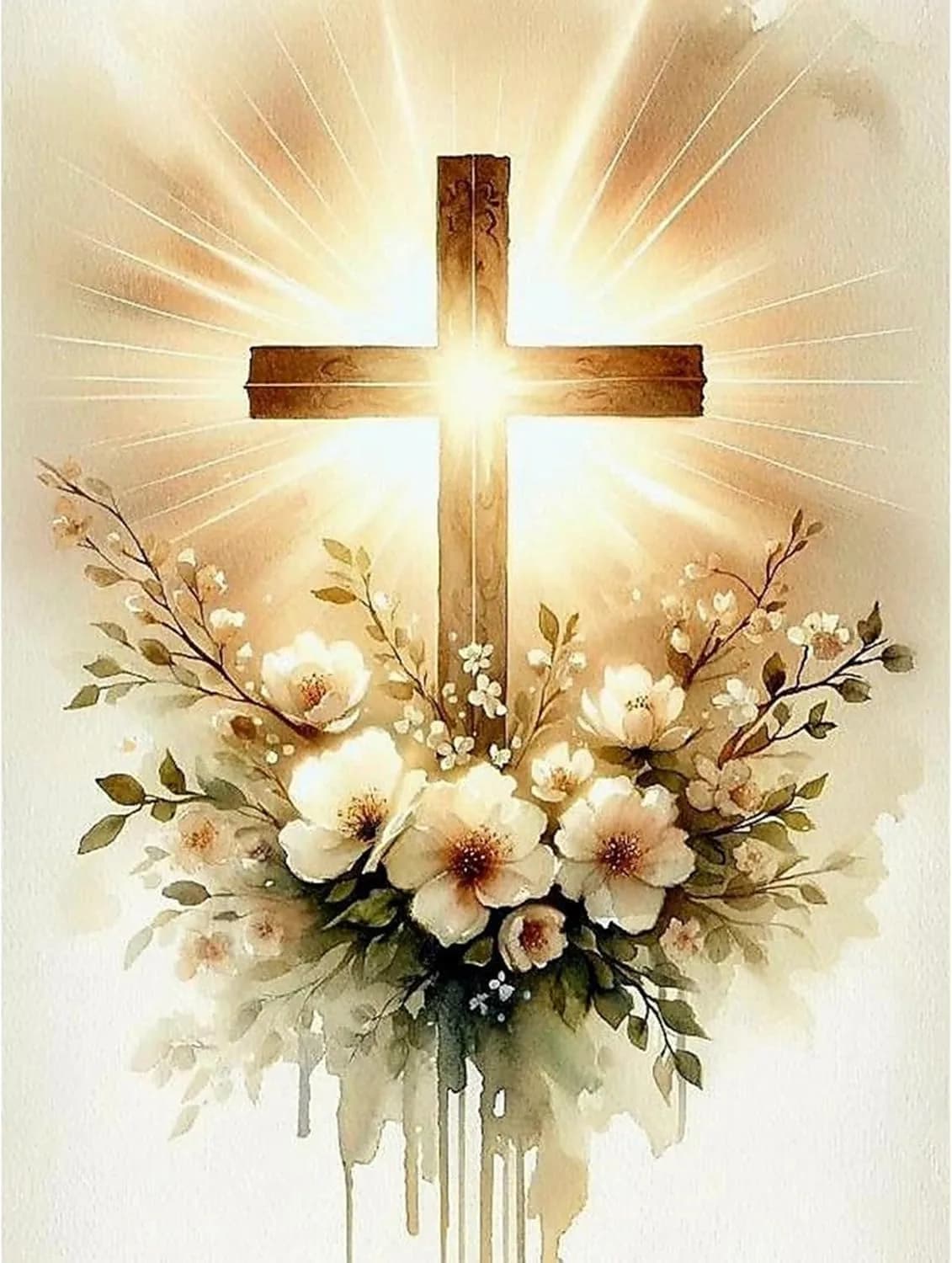 MjhRcll Crucifixion Stamped Cross Stitch Kits 12x16 Inch | Beginner-Friendly Embroidery Kit for Adults thumbnail 1