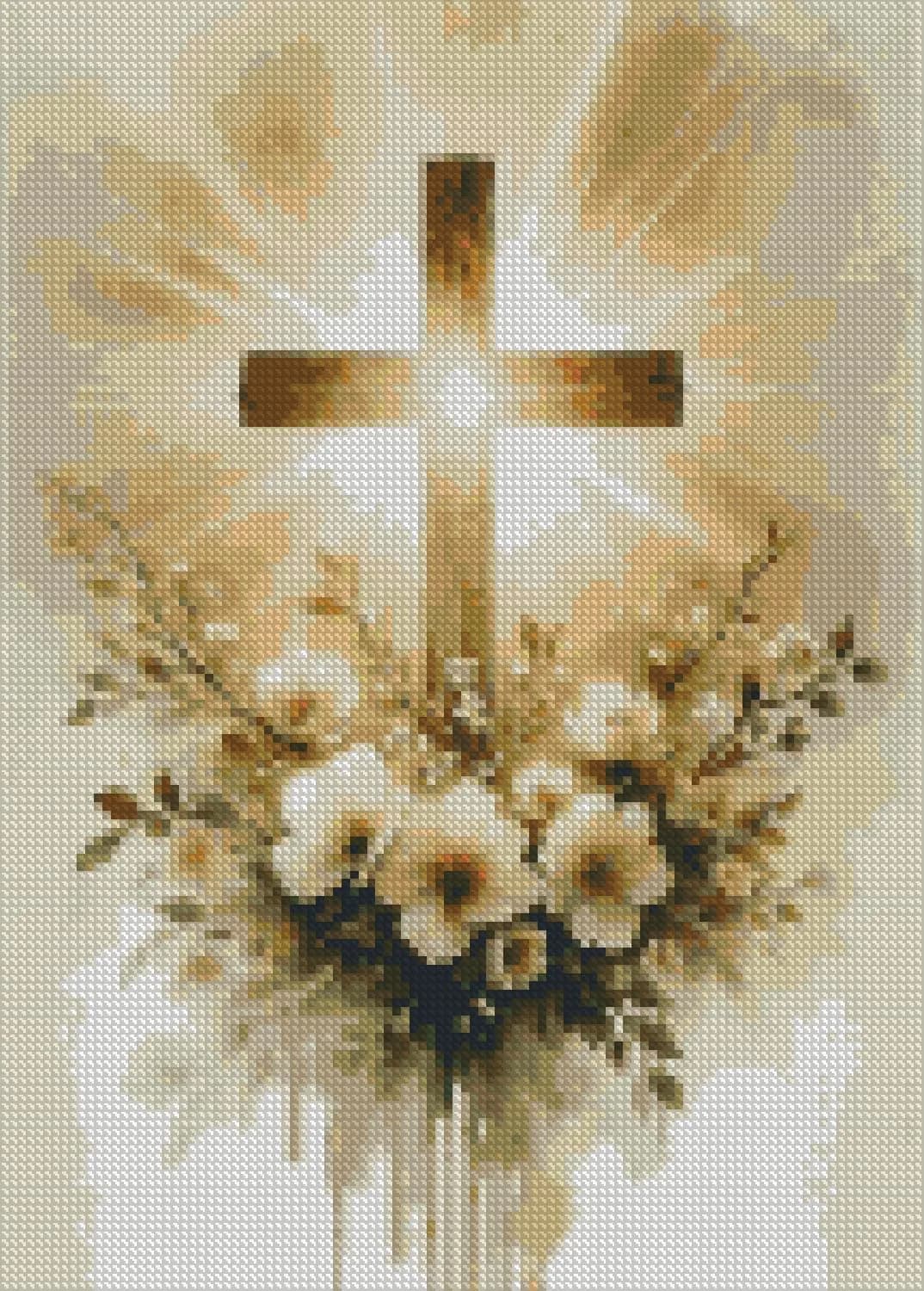 MjhRcll Crucifixion Stamped Cross Stitch Kits 12x16 Inch | Beginner-Friendly Embroidery Kit for Adults thumbnail 2