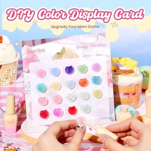 Beetles Jelly Gel Nail Polish Set, Spring Pudding 20 Colors Pastel Color, 7.5ml Each (0.25 Fl Oz) | UV/LED Curing, Long-Lasting Wear thumbnail 4
