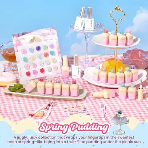 Beetles Jelly Gel Nail Polish Set, Spring Pudding 20 Colors Pastel Color, 7.5ml Each (0.25 Fl Oz) | UV/LED Curing, Long-Lasting Wear thumbnail 2