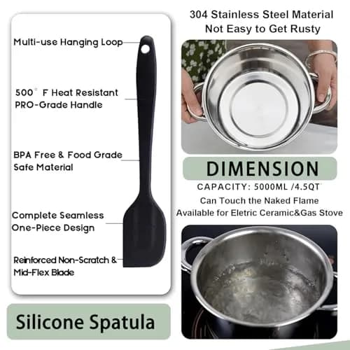 Marsheepy Double Boiler Melting Pot with 4.5QT Stainless Steel Pot, 3.1QT (3500ml) | Rust-Proof 18/8 Stainless Steel thumbnail 4