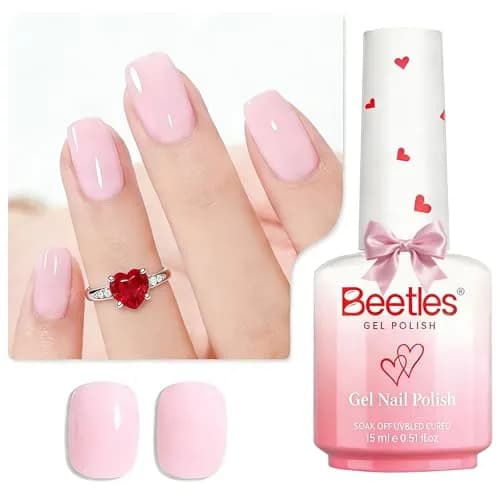 Beetles Gel Polish Bare Pink 15ml Nail Polish | Light Pink Cream Gel Nail Polish - main product image