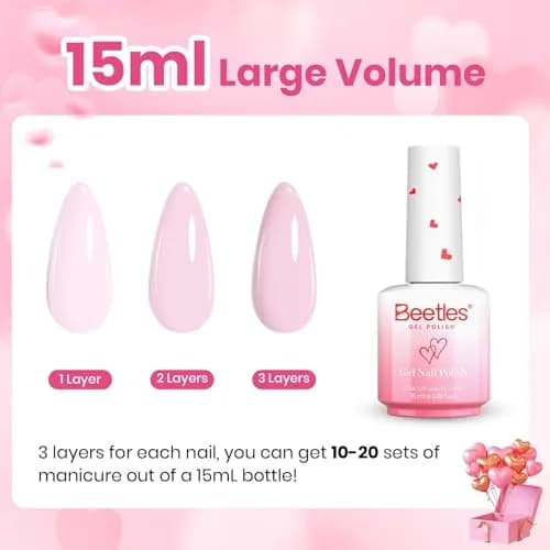 Beetles Gel Polish Barely Pink | 15ml (0.51 Fl Oz) | Long-Lasting, LED/UV Cure, Soak-Off thumbnail 7