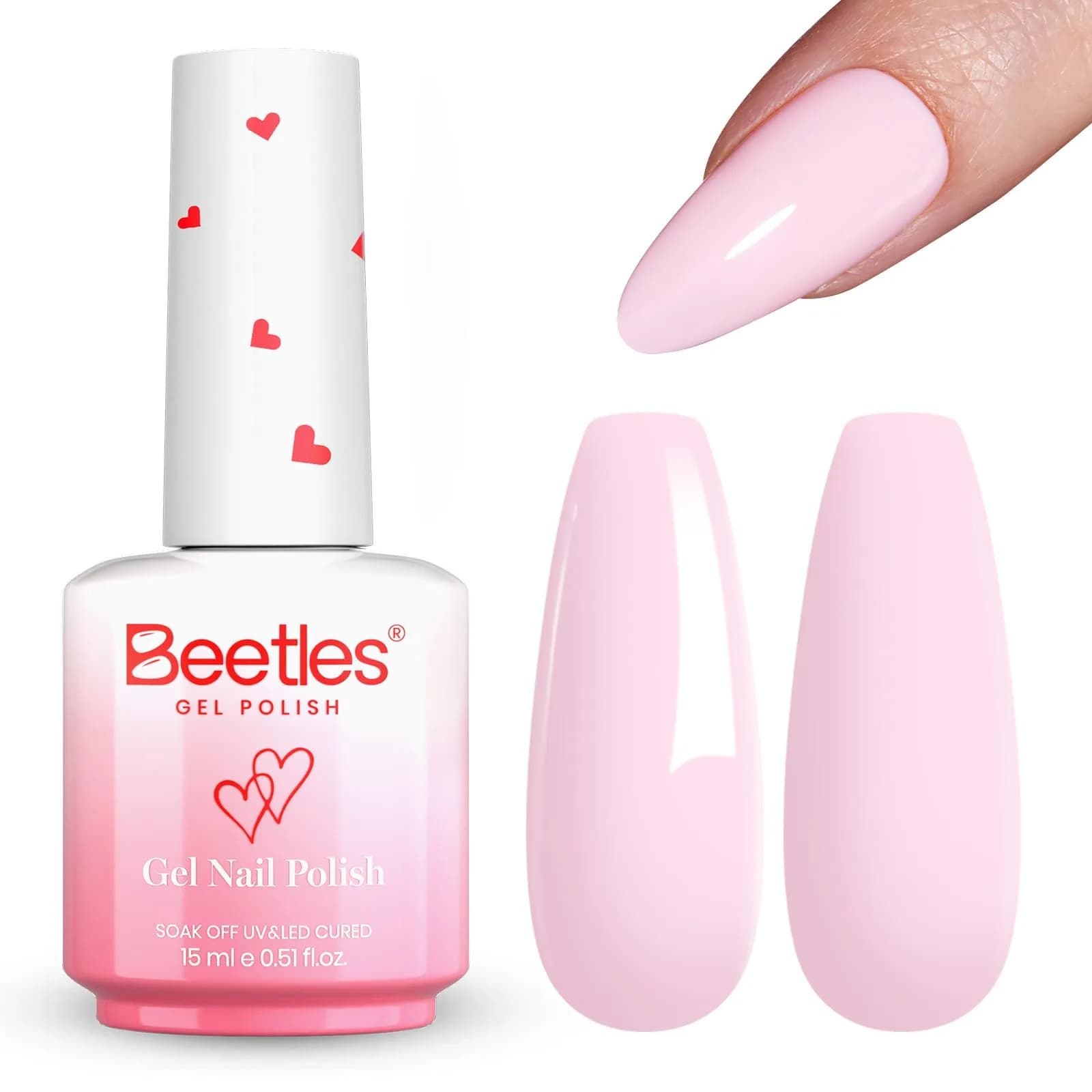 Beetles Gel Polish Bare Pink 15ml Nail Polish | Light Pink Cream Gel Nail Polish - view 9