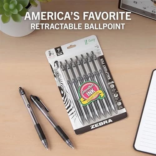 Zebra Pen Z-Grip Retractable Ballpoint Pens, Black Ink, 1.0mm Medium Point, 108-Pack | Smooth Writing for Students & Office thumbnail 2