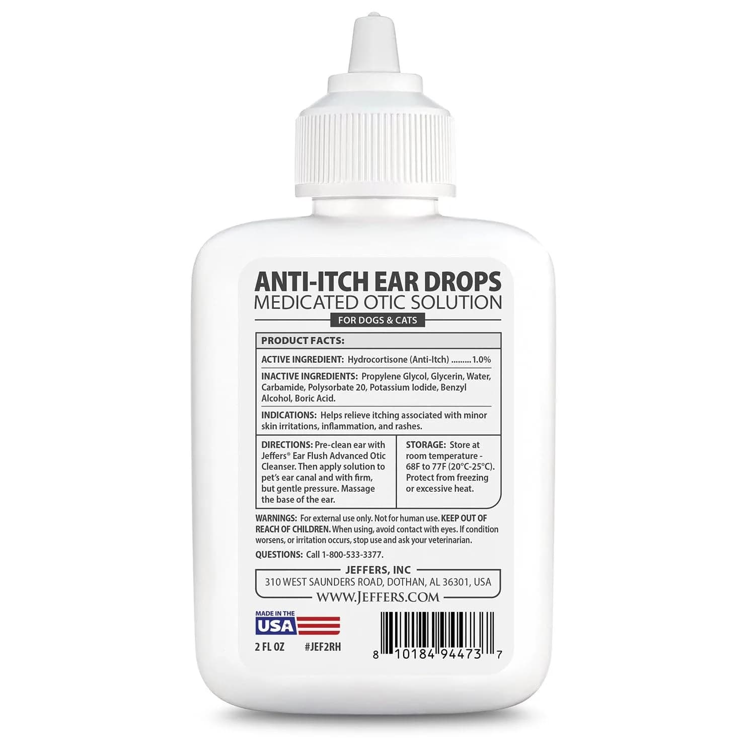 Jeffers Ear Flush & Anti-Itch Ear Drops Bundle for Dogs & Cats | Routine Ear Care Support with Ketoconazole & Hydrocortisone thumbnail 4