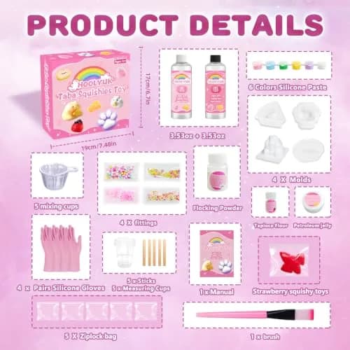HOOLYUK Taba Toy Squishy Kit, DIY Squishy Making Kit 6.69 x 6.69 x 1.96 inches | Stress Relief Fun for Kids thumbnail 2