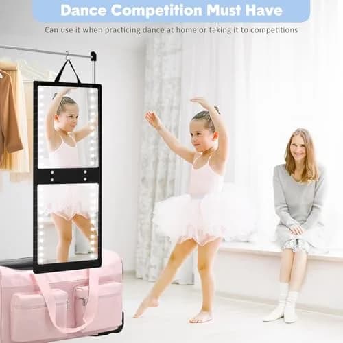 Fabuday Lighted Foldable Hanging Dance Mirror 31cm (12.3") | Adjustable Brightness, Rechargeable, Unbreakable Acrylic thumbnail 5