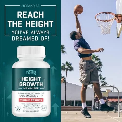 BIOTEQUELAB Height Growth Maximizer, Calcium, Vitamin D3 & Zinc, 180 Caps | Bone Support for Kids & Teens thumbnail 2