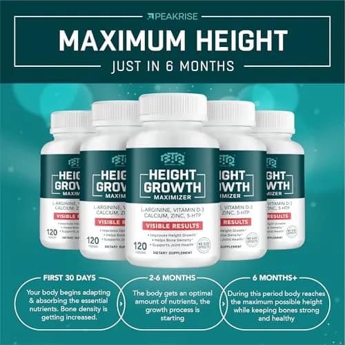 BIOTEQUELAB Height Growth Maximizer, Calcium, Vitamin D3 & Zinc, 120 Caps | Bone Support & Natural Growth thumbnail 5