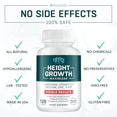 BIOTEQUELAB Height Growth Maximizer, Calcium, Vitamin D3 & Zinc, 120 Caps | Bone Support & Natural Growth thumbnail 6