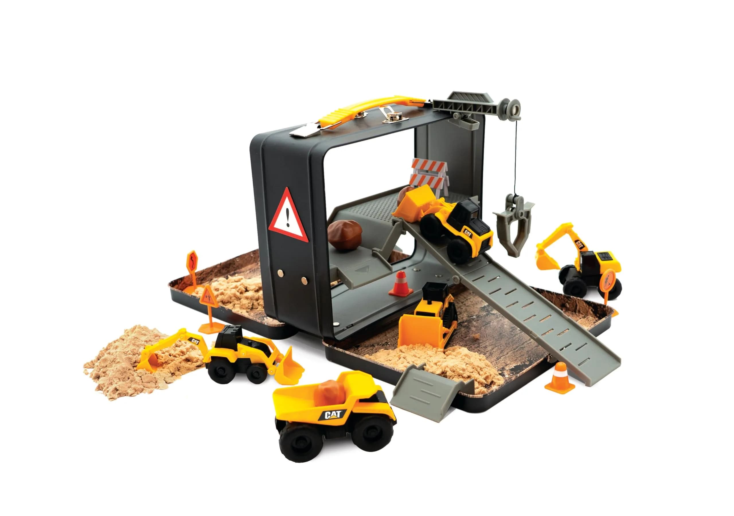 CAT Construction Toys Store N Go Playset with 5 Vehicles & 10 oz Dirt | Ages 3+ - main product image