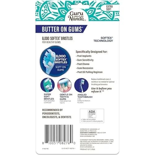 GuruNanda Butter on Gums Toothbrush 6 Ct (Pack of 4) | ADA Accepted Ultra Soft Bristles for Sensitive Gums thumbnail 9