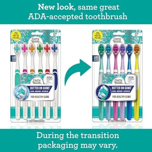 GuruNanda Butter on Gums Toothbrush 6 Ct (Pack of 4) | ADA Accepted Ultra Soft Bristles for Sensitive Gums thumbnail 2