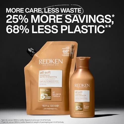 Redken All Soft Conditioner – For Dry, Brittle Hair, Refill 500ml (16.9 Fl Oz) | Deeply Softens & Nourishes Dry Hair thumbnail 5