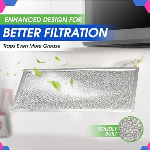 Bagean Microwave Filter 14.7cm x 32.8cm (5.8"x12.9") 4-Pack | Replacement for Whirlpool W10208631A Grease Filters thumbnail 4