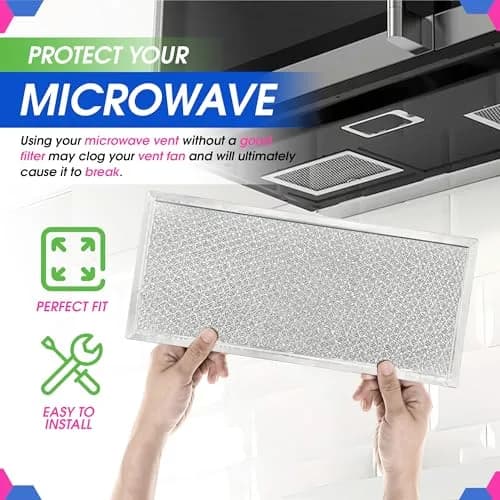 Bagean Microwave Filter 14.7cm x 32.8cm (5.8"x12.9") 4-Pack | Replacement for Whirlpool W10208631A Grease Filters thumbnail 5
