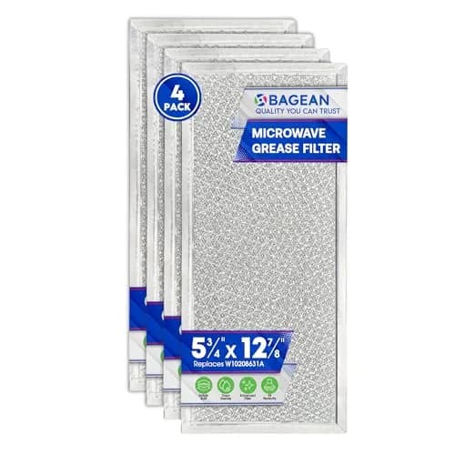 Bagean Microwave Filter 14.7cm x 32.8cm (5.8"x12.9") 4-Pack | Replacement for Whirlpool W10208631A Grease Filters thumbnail 1