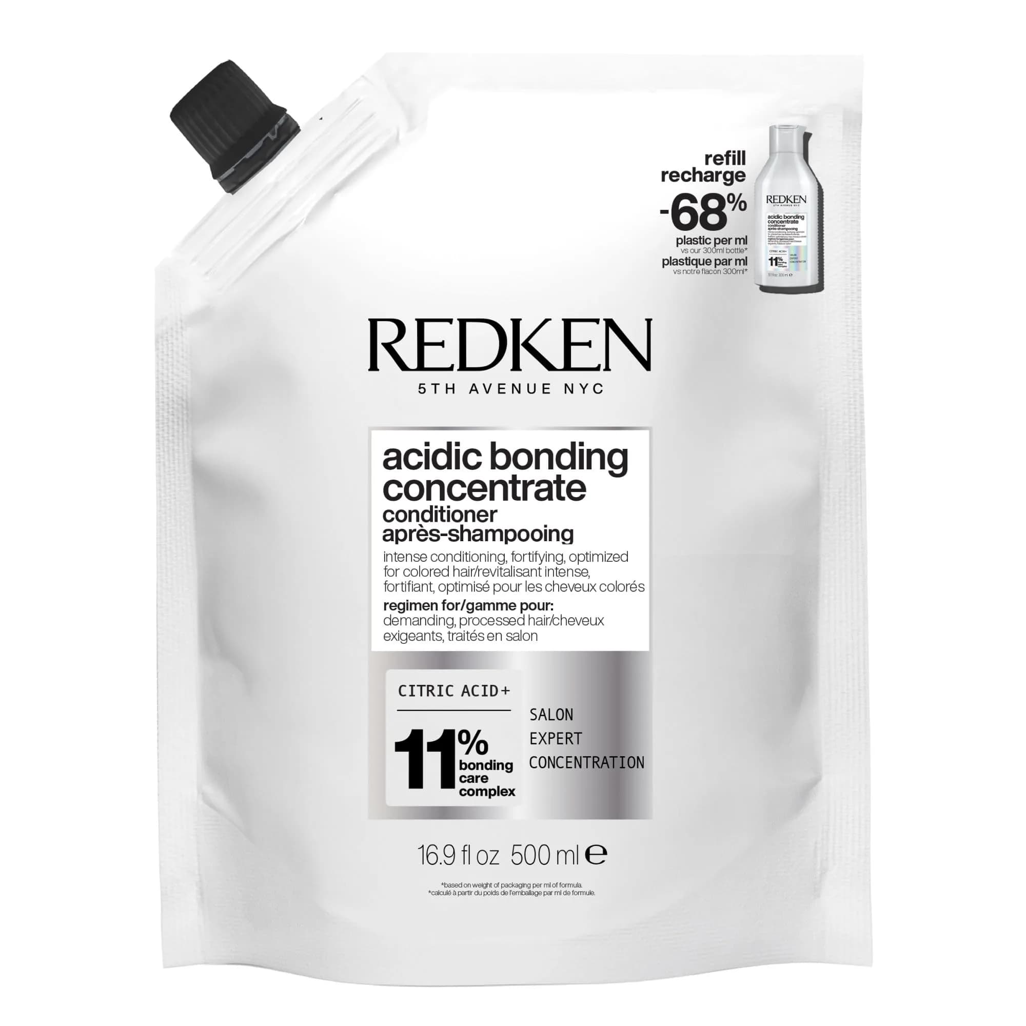Redken Acidic Bonding Concentrate Conditioner – For Damaged Hair, Refill 500ml (16.9 Fl Oz) | Repairs Bonds & Protects Color - main product image