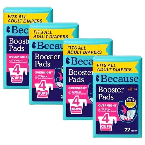 Because Overnight Booster Pads Fits All Adult Diapers | Extra Absorbency for Night Use thumbnail 2