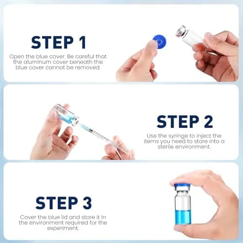 FURWEY 3ML Sterile Vials with Injection Ports, 20 Pack | Borosilicate Glass for Lab Use thumbnail 4