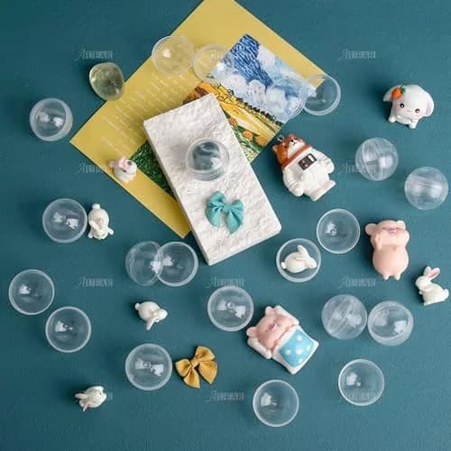 AUEAR Translucent Round Capsules 28mm (1.1 Inch) — 250 Pack | Empty Plastic Vending Machine Containers for Prizes & Storage thumbnail 6