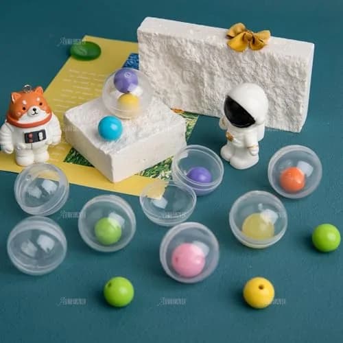 AUEAR Translucent Round Capsules 28mm (1.1 Inch) — 250 Pack | Empty Plastic Vending Machine Containers for Prizes & Storage thumbnail 7