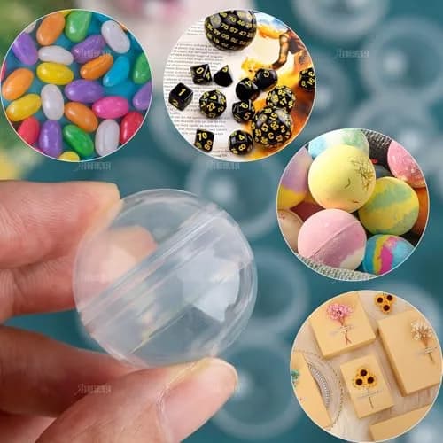 AUEAR Translucent Round Capsules 28mm (1.1 Inch) — 250 Pack | Empty Plastic Vending Machine Containers for Prizes & Storage thumbnail 3