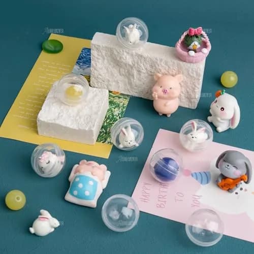 AUEAR Translucent Round Capsules 28mm (1.1 Inch) — 250 Pack | Empty Plastic Vending Machine Containers for Prizes & Storage thumbnail 4