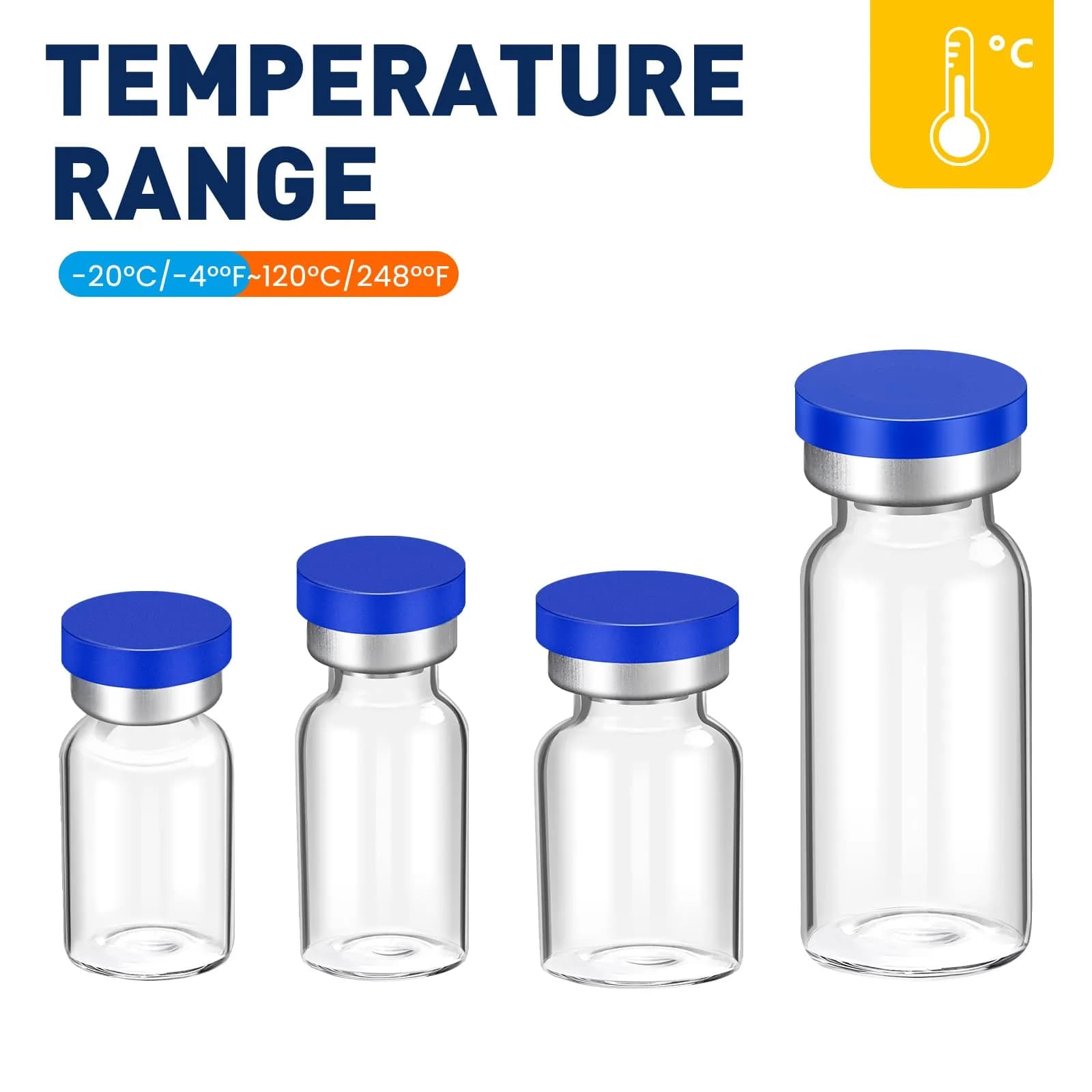 FURWEY 2ML Sterile Vials with Injection Port, Borosilicate Glass Empty Vials, 20 Pack | Lab Supply India - view 5